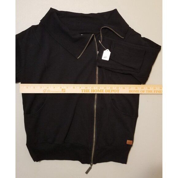 PEACE LOVE WORLD BLACK STRETCH  JACKET ZIP FRONT SIZE S #851 - Picture 7 of 10